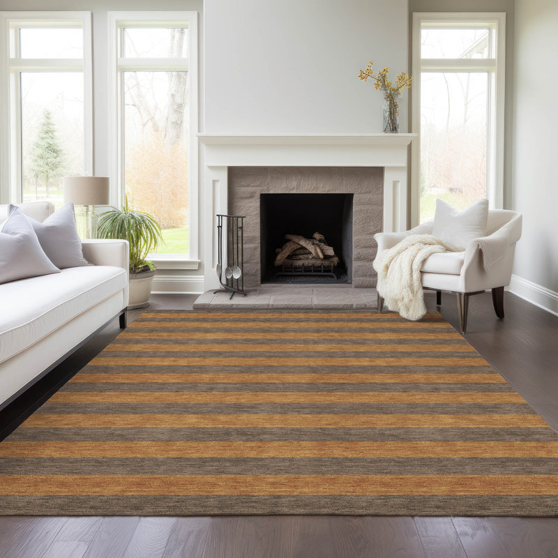 Dorothey Washable Striped Indoor / Outdoor Rug, Rectangle 5' x 7'6"