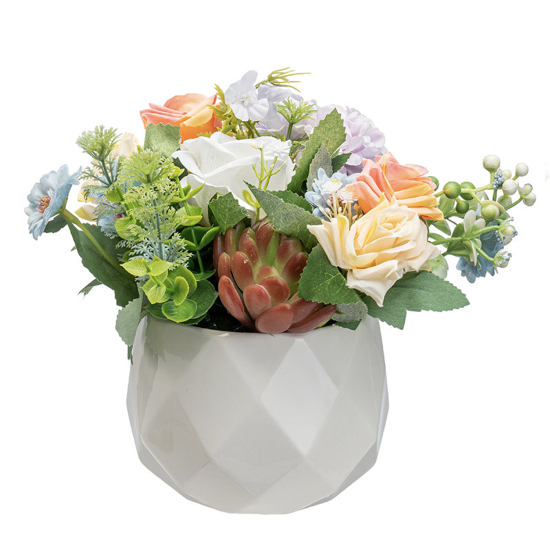 Faux plante artificielle en pot en céramique