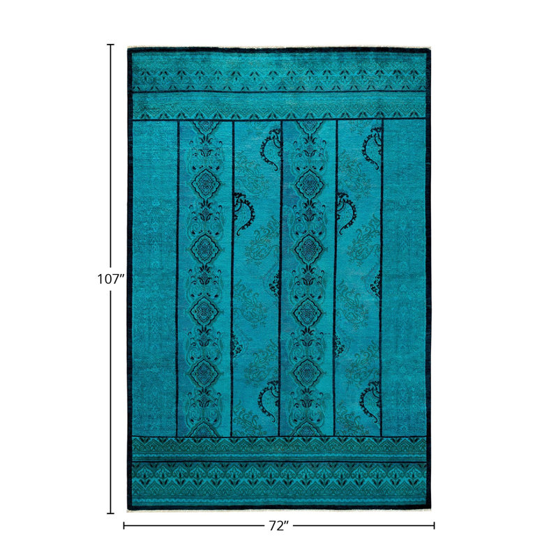 Tapis bleu nouvel âge 6 pi x 8 pi 11 po Drover