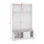 Élégant portemanteau avec portes coulissantes, portemanteau polyvalent avec 6 crochets et poignées argentés, armoire pour vestibule avec chaussures-676896297