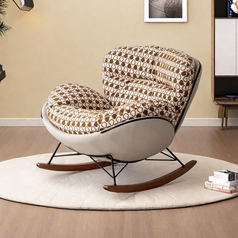 Chaise berçante rétro brodée