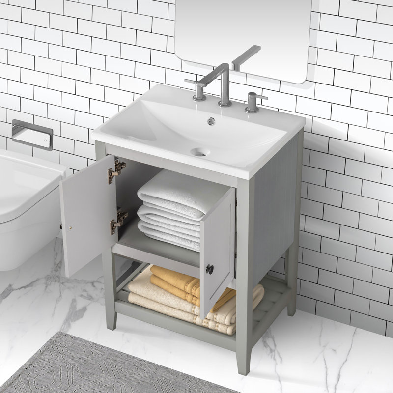 Ensemble de meuble-lavabo simple 24 po Kaon, gris
