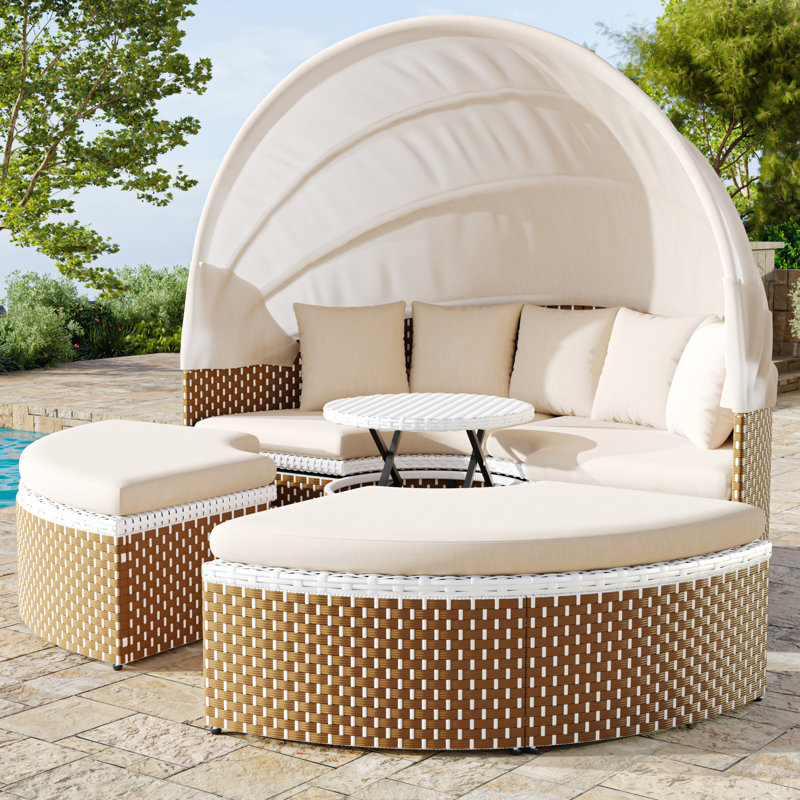 170cm Wide Curved Iron Patio Daybed