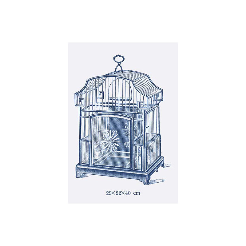 Cage à oiseau ornée h, impression, H 66 po x l 44 po x P 1,5 po