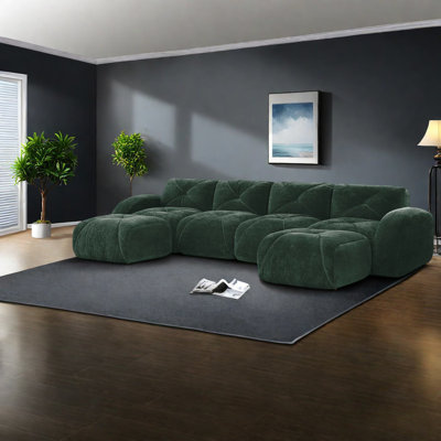 Canapés polyvalents en forme de U en velours, design moderne pour le divertissement à domicile