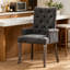Chaise rembourrée d'appoint en chenille avec pieds courbés en bois massif, dossier capitonné, support ergonomique et chaise club intemporelle pour la salle à manger ou le salon.