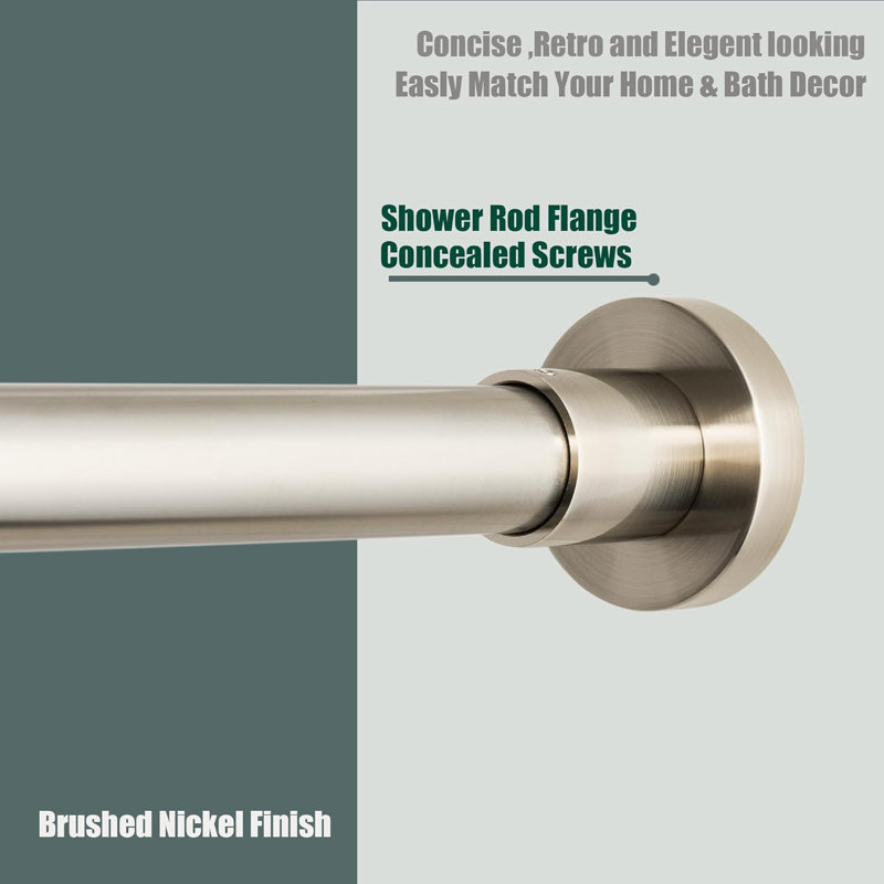 Tringle de douche robuste, tringle à rideau de douche réglable, extensible 47-84 po, nickel brossé