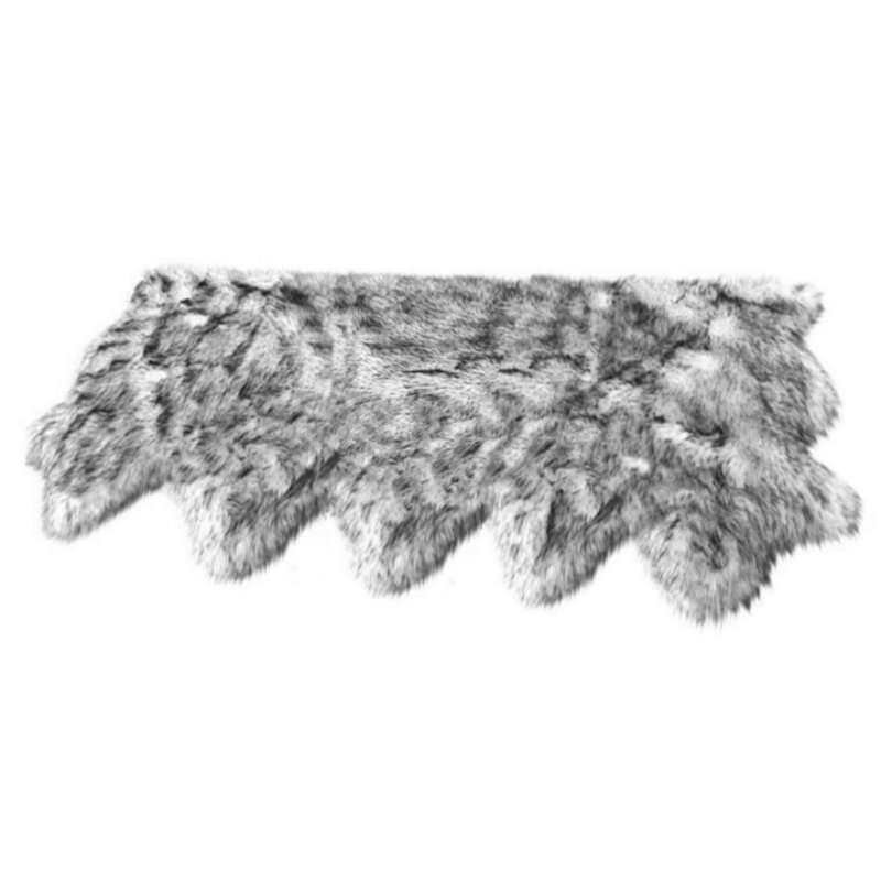Tapis gris à poils longs fabriqué à la main Amaranta, Nouveauté 3 pi x 8 pi 6 po