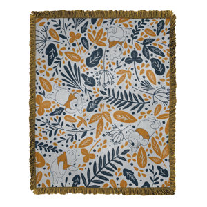 Pooh Floral Pattern Jacquard Throw