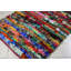 Tapis multicolore abstrait à poils longs fabriqué à la main