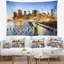 Cityscape de polyester illuminé à l’tapisserie skyscrapers new york avec accessoires suspendus inclus-28499867