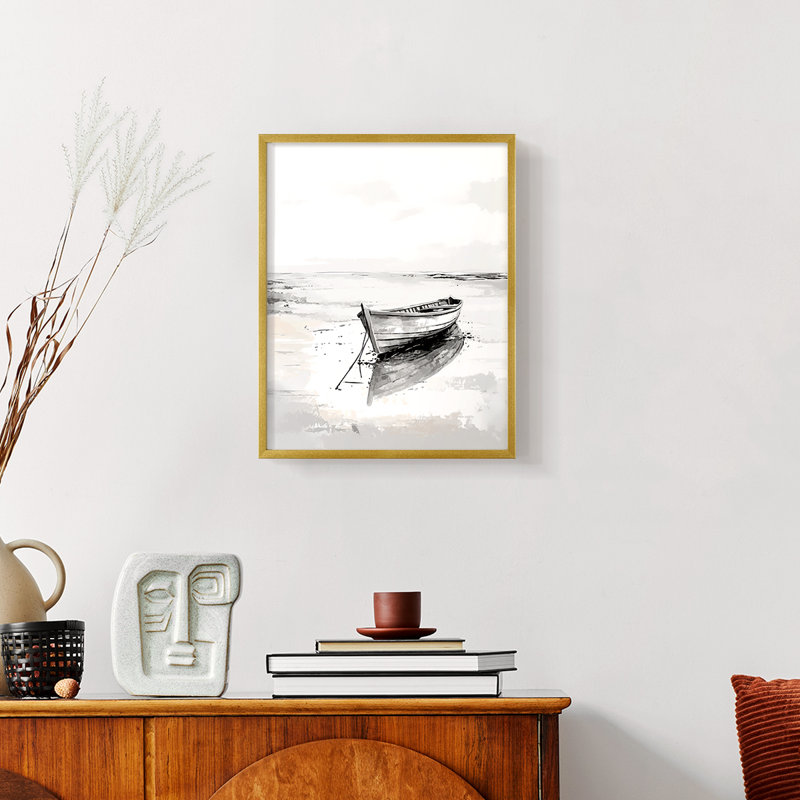 NAUTICAL Series CDLXXXVI  -Premium Framed Print -Ready to Hang - No Nails Required, Red, 11" H x 9" W
