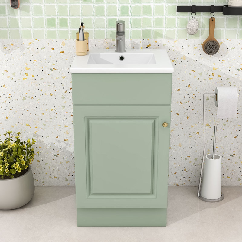 Meuble-lavabo compact avec lavabo prÃ©-percÃ© et nombreux rangements