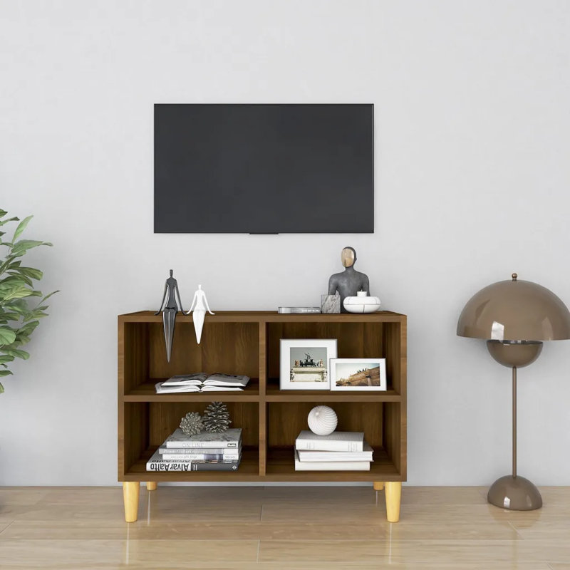 Agee TV Stand for TVs up to 43", Brown Oak
