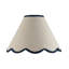 Scallop Edge Natural Textured Linen Coolie Lamp Shade With Trims By-910080675