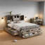 Grand lit plateforme avec tête de lit et rangement-995896936-995896942