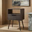Table de chevet Fugaz, tablette ouverte, tiroir simple, finition noyer foncé-2030979241