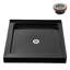 Base de douche 36 po x 36 po en acrylique noir brillant avec bonde centrale, bonde incluse-114639149
