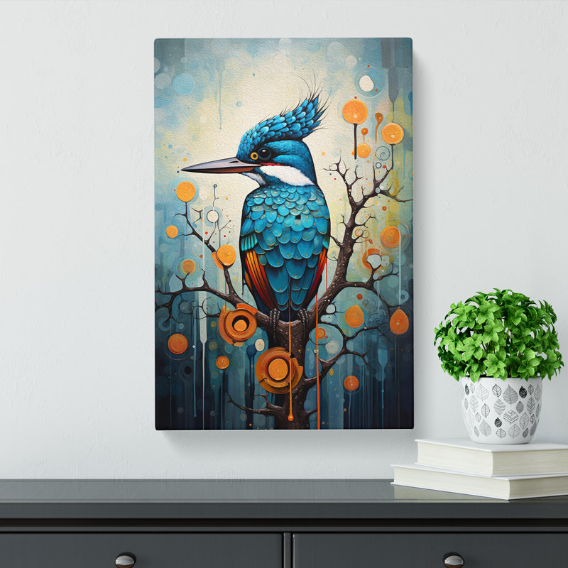 Kingfisher Dadaism - Wrapped Canvas, 60cm H x 40cm W x 3cm D