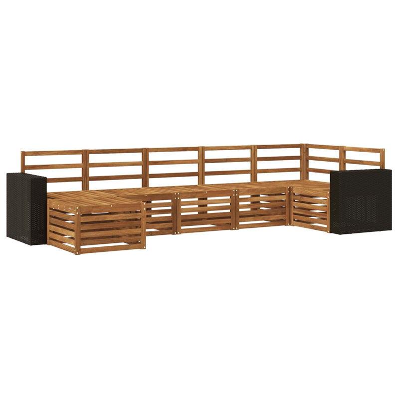 314 cm W Patio Corner Sofa, Natural/Black