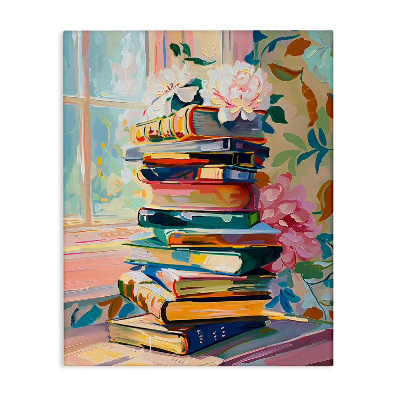 Vivid Bookstack par Window Canvas, design par Arlington Prints, H 30 po x l 24 po
