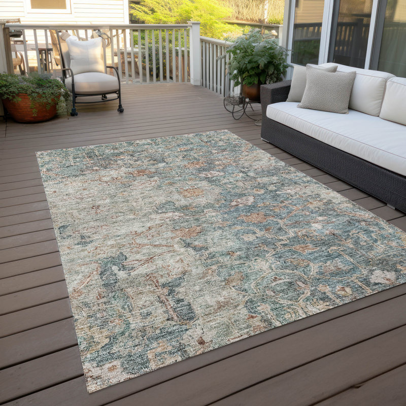 Tapis d'entrée / extérieur antidérapant Cecelio, Rectangle 2 pi 6 po x 3 pi 10 po