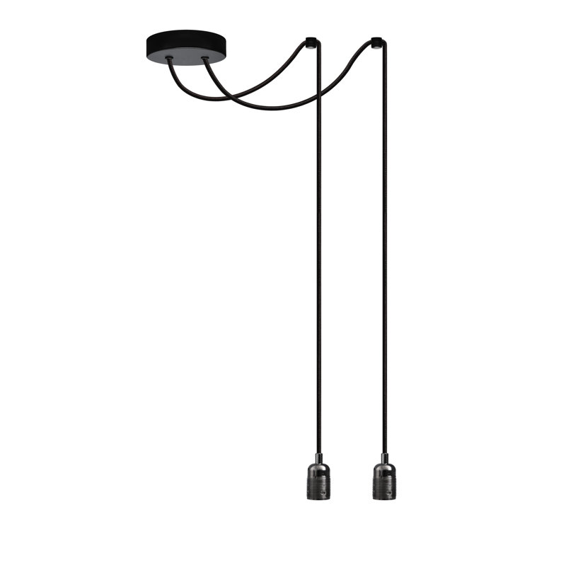Rona 2 - Light Bulb Pendant, 357cm H x 7cm W x 4cm D, Black Chrome