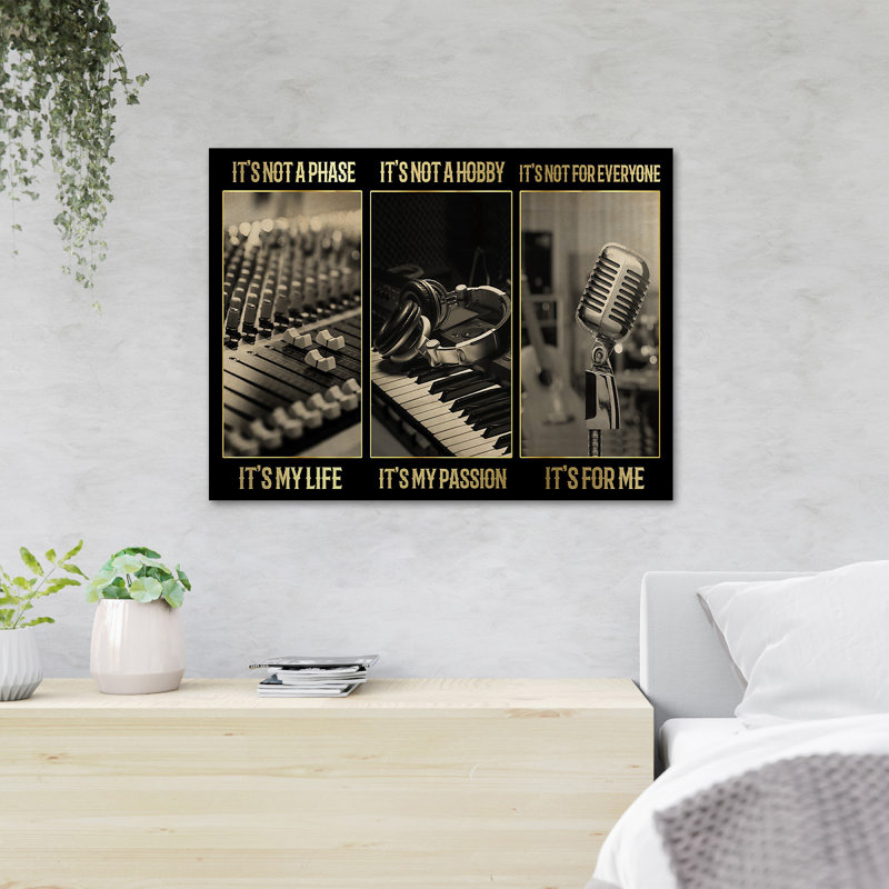 In In Music Studio d'enregistrement - It's Not A Phase It's My Life… - 1 pièce, impression sur toile tendue