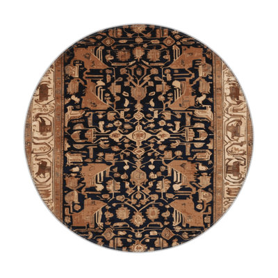 Tapis d'intérieur et d'extérieur brun Persian