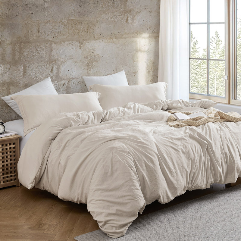 Ensemble d'édredon en duvet synthétique Ultra Cozy, Édredon pour très grand lit + 2 très grandes ta, Blanc cassé