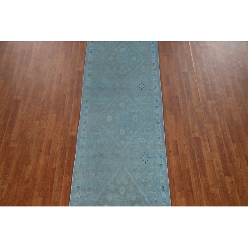 Tapis de couloir bleu délavé surteint 3 x 12