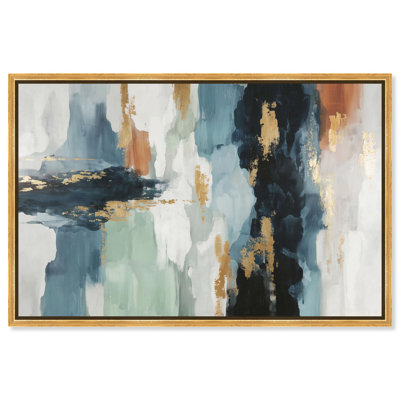 Reproduction d'art sur toile «Gold Meets Indigo II» par Art Remedy