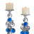 14" And 16" Tall Polyresin" Dazzle" Candleholder, Silver Finish (set Of 2)