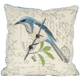 Avian Embroidered Reversible Throw Pillow