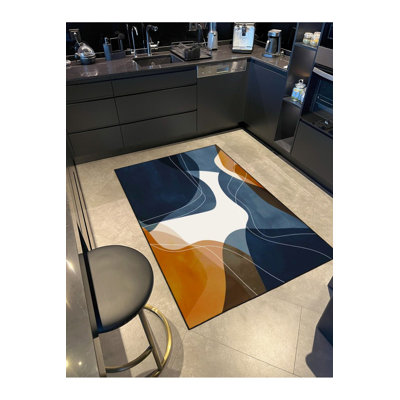 Striped Themed Patterned Woven Base Machine Washable Rug