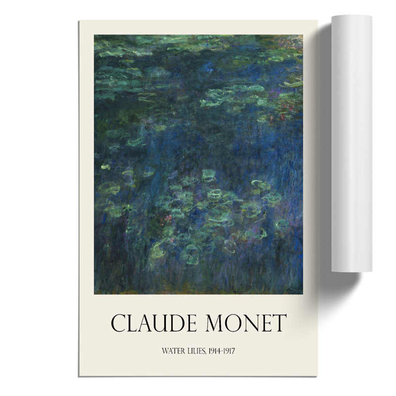 Water Lilies Lily Pond Print by Claude Monet - Frameless Print, 42cm H x 30cm W x 0.1cm D