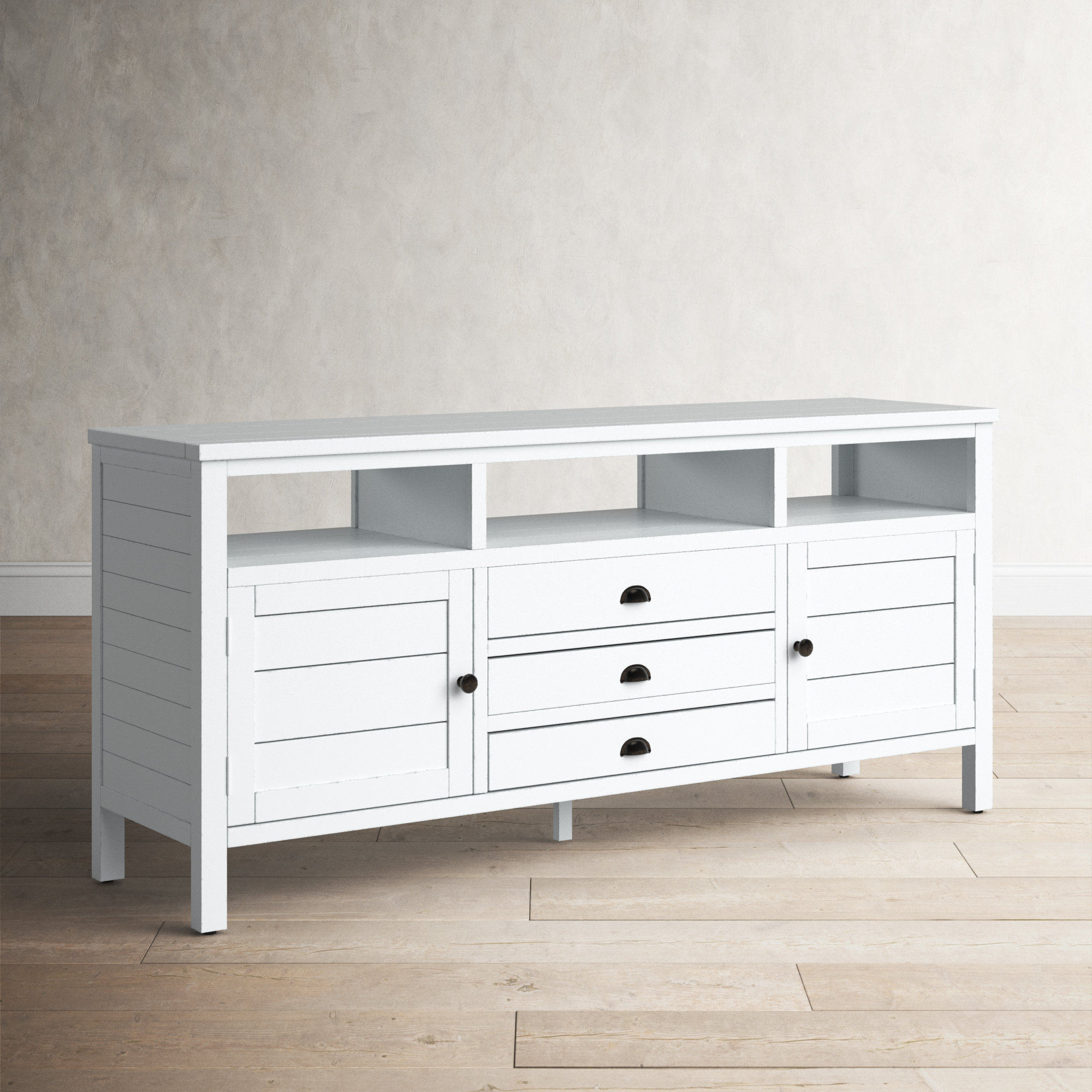 Castile Media Console, 70", Weathered White