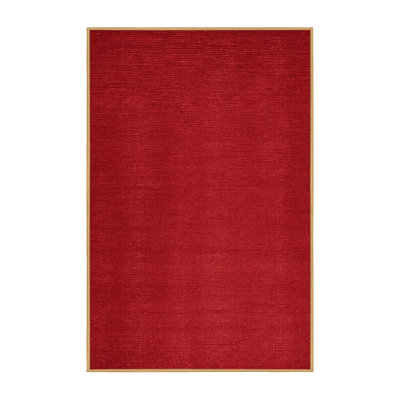 Machine Washable Solid Red Area Rug