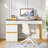 Sellma Tempered Glass Iron Computer Desk