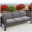 Canapé d'extérieur 73 po en aluminium toutes saisons 73 po, canapé d'extérieur 3 places avec coussins épais gris foncé et structure grise-1355079286