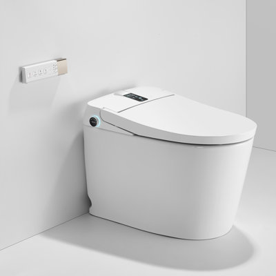 19"H Smart Toilet with 4-Season Temperature Heated Seat, Auto Open/Close, Auto Flush, Female/Rear Wash with 4-levels Adjustable Warm Air Dryer