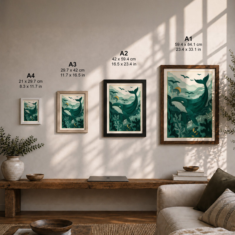 Ocean Depths Coastal - Framed Print, Unframed, A2 - 59.4 x 42.0 cm