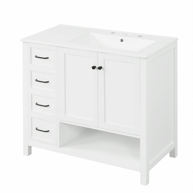 Meuble-lavabo 36 po avec comptoir d'évier, Blanc