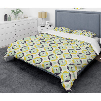 Diamond V rétro - ensemble de housse de couette abstrait rétro - polyester en microfibre