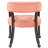 Wexford Collection Mid-Century Modern Upholstered Fabric Dining Chair, Wood Accent Chair with Arms and Casters for Dining Room, Vanity or Office, Velvet-Look Black Dining Chair-84751110-85578766
