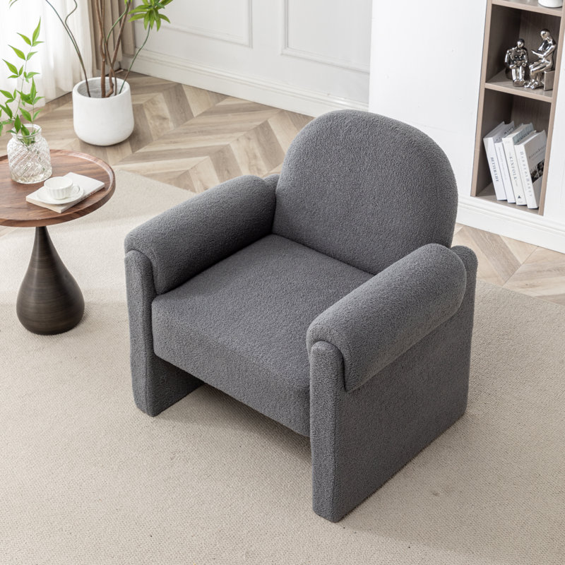 Bryonie Upholstered Armchair, Gray Polyester