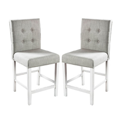 Set Of 2 Fabric Counter Height Chair