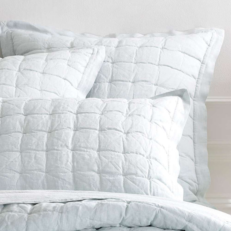 Lush Linen Puff Sham, Euro, Sky