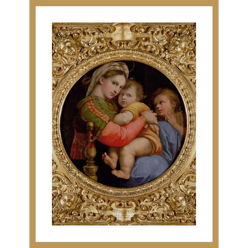 «The Madonna of the Chair» par Raphael, impression giclée sur cadre, H 41,5 po x l 31,61 po