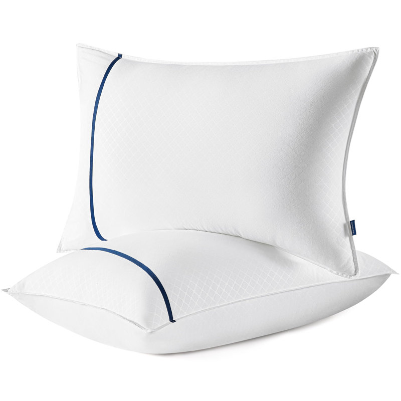 Bedsure Hotel Pillows Fluffy Bed Pillows for Sleeping with Breathable Cover Soft, Blue, Standard